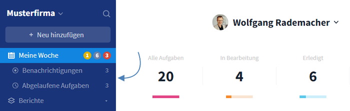 Filterfavoriten in der Seitenleiste