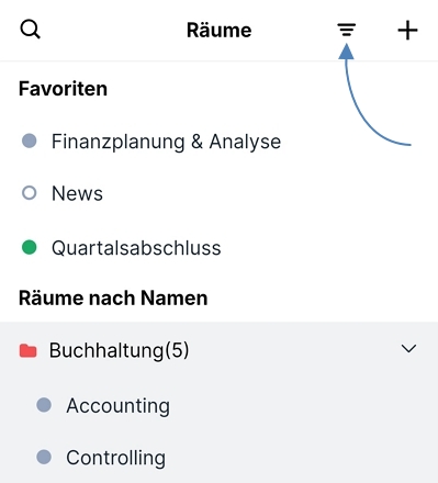 Favoriten in der Mobile App