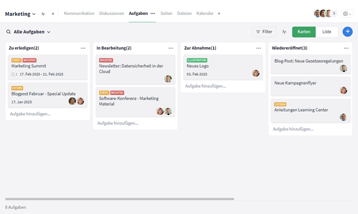 Kanban-Board in Stackfield