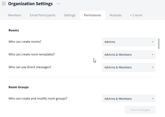 Giving permissions to teams