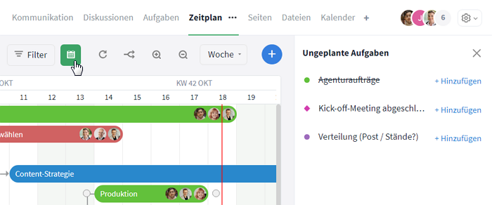 Ungeplante Aufgaben hinzufügen