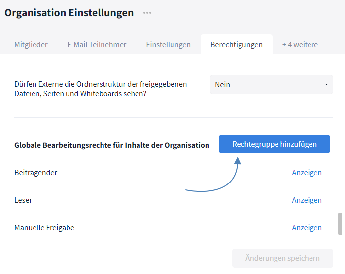 Neue Rechtegruppe hinzufügen