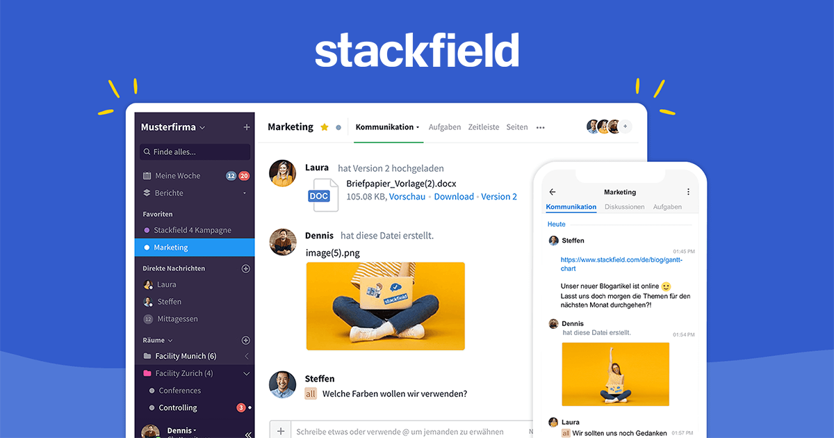 Preview image of website "
	Stackfield | All-in-One Collaboration Tool
"